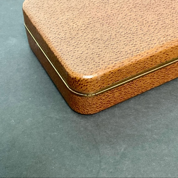 Vintage Mid Century Modern Farrington Texol Jewelry Box Brown - Picture 4 of 10